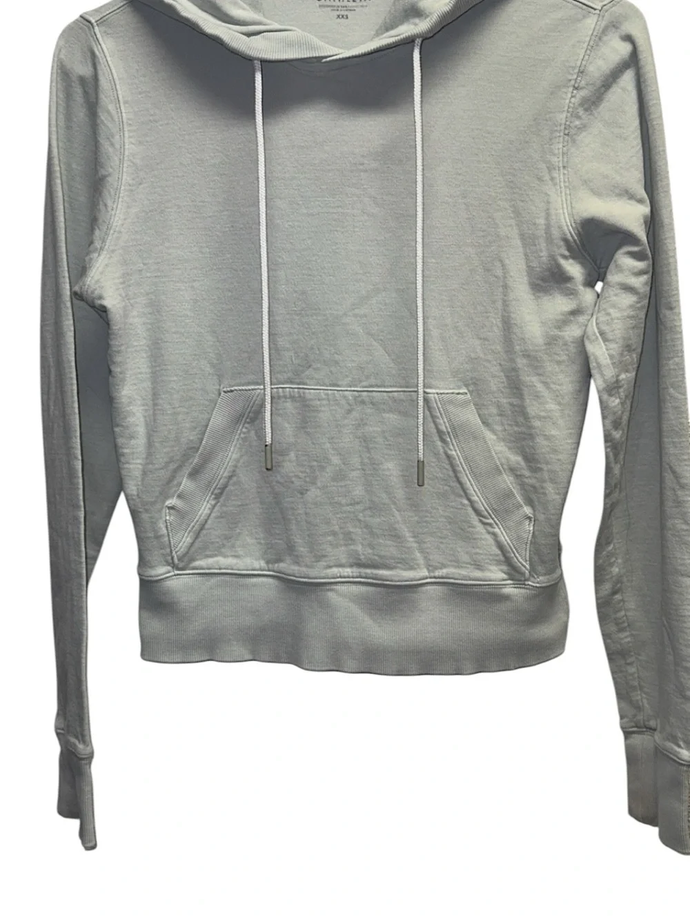 Athleta Light Gray Scoop-Neck Pullover Hoodie